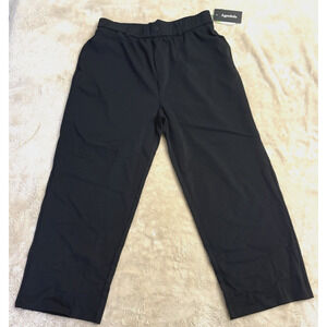 Agenlulu Pant Women Size XL Black Two Packets Elastic Waist Pull On Office Work